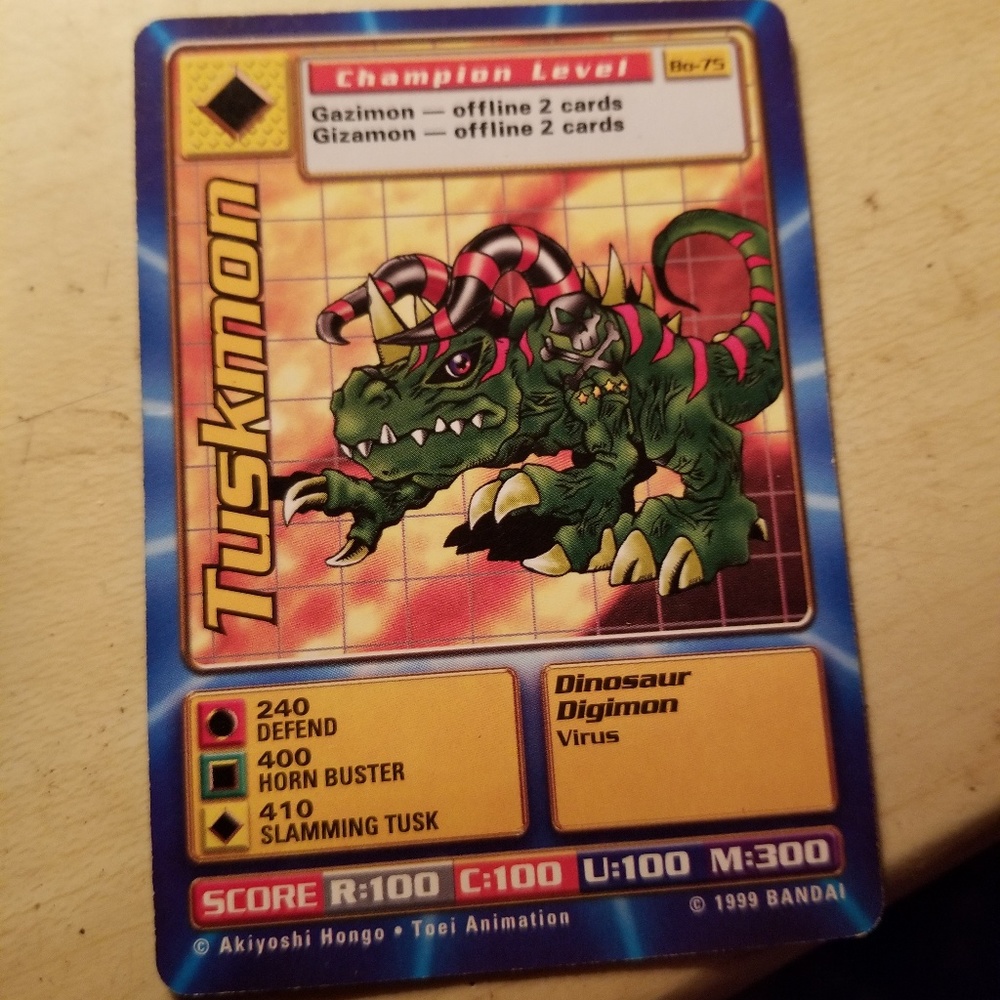 Tuskmon digimon card